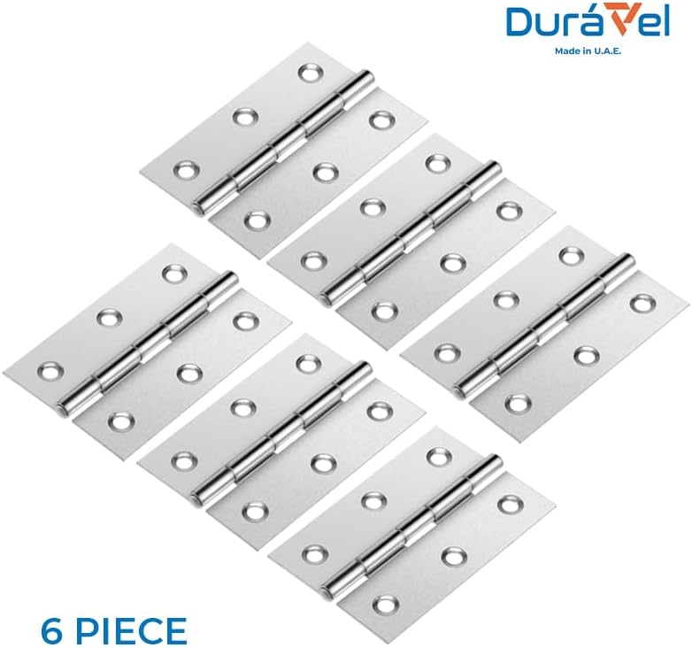 Duravel Cabinet Hinge Metal Hinges for Cupboard, Windows, and Doors - Pack of 6 (3 Inch) - Image 2